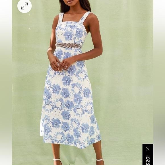NWT Lulu’s See the World Floral Print Midi Dress. Size XL - Picture 1 of 9